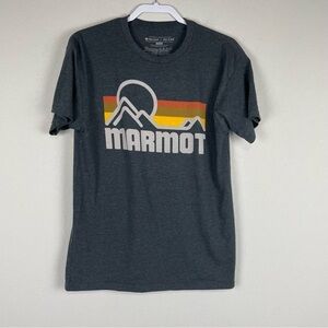 Marmot x Thread Gray Orange Graphic Costal Short Sleeve Tee Shirt Size Medium